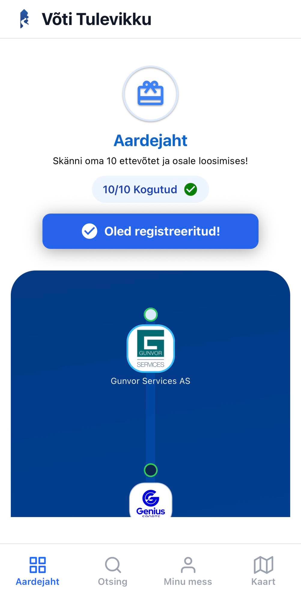 Võti Tulevikku app running on a phone